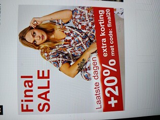 Final sale +20% extra korting