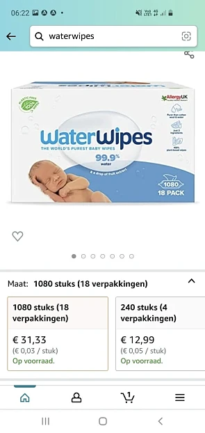 Waterwipes korting op amazon.nl maar ook plei...