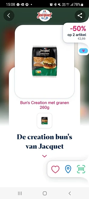 Shopmium -50% op 2 artikelen de creation bun'...