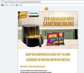 Philips Airfryer ontvang tot € 15 cashback op...