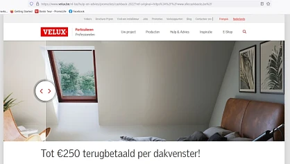 Velux Tot €250 terugbetaald per dakvenster!...