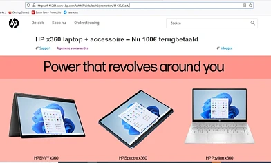 HP x360 + accessoire cashback € 100,- cashbac...