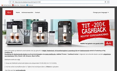 MELITTA® CASHBACK PROMOTIE tot € 200,- cashba...