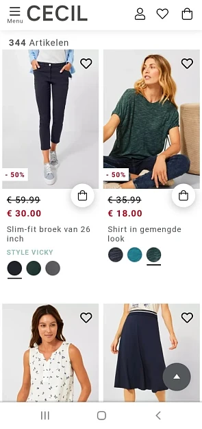 cecil-mode.be tot -50% op een selectie damesk...