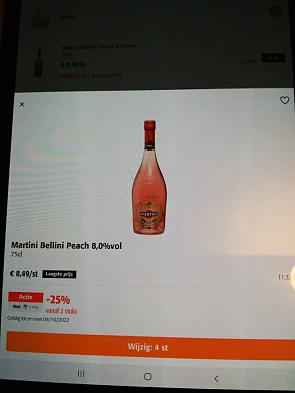 Martini Bellini Peach bij Colruyt voor maar €...
