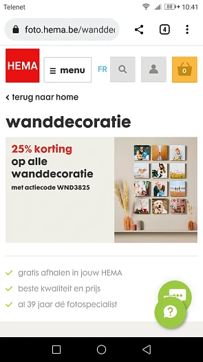 -25% op alle wanddecoratie (Tuinposter, foto...
