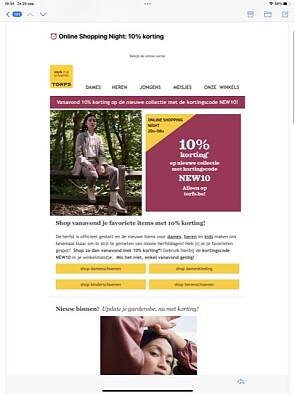 Shop ze dan vanavond 25/9 met 10% korting Geb...