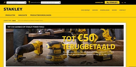 Stanley Fatmax TOT € 50 CASHBACK OP STANLEY P...