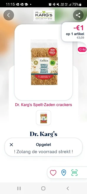 Shopmium -€1 Dr. Karg's Spelt-zaden crackers