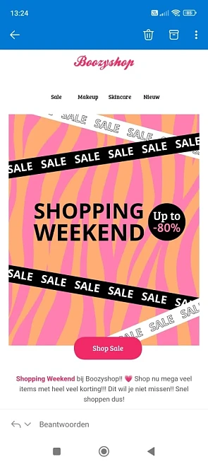 Shopping Weekend bij Boozyshop; tot -80% op e...