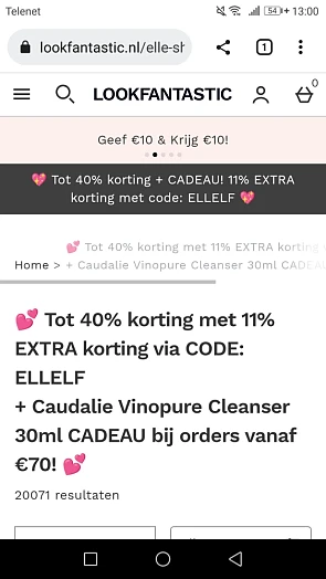 -40% op selectie producten +11% extra korting...