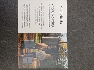 15% op de volgende aankoop via www.samsonite....