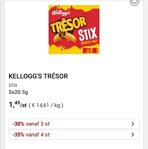 Collecf&go tresor stix €1,49 ipv €2,99 -35% v...
