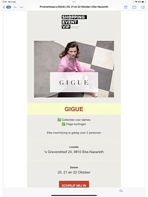 privéverkoop van de kwaliteitsmerk Gigue voor...