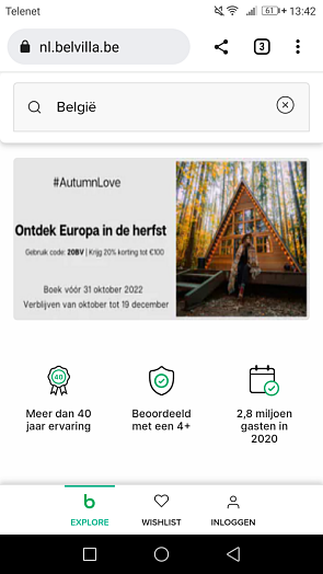 -20% tot 100€ op vakantieverblijven in Europa...