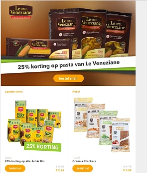 Bij glutenvrijewebshop.nl 25% korting op Scha...