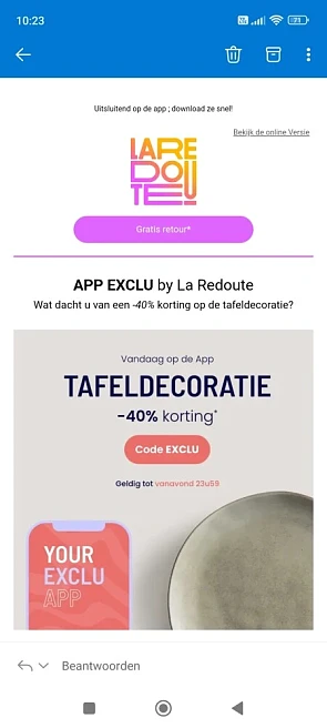 Vandaag in de APP 49% korting op tafeldecorat...