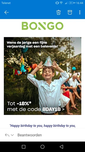 -18% op verschillende belevenissen met Bongo