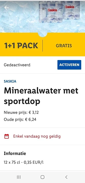 Lidl met de lidl plus saskia mineraalwater me...