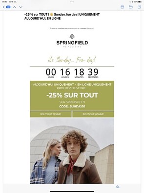25% op alles enkel zondag 16/10