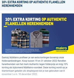 Diverse cashbacks bij Makro, acties te active...
