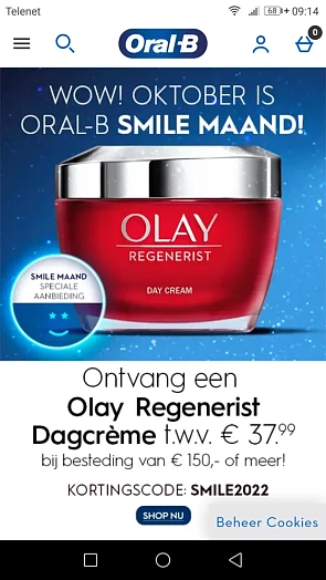 Bij aankoop v 150€ gratis twv 37,99€ een dagc...