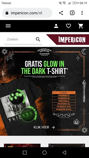 Gratis glow in the Dark t-shirt bij Impericon...