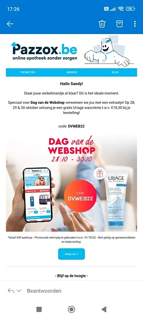 Bij pazzox.be krijg je bij aankoop vanaf €49...
