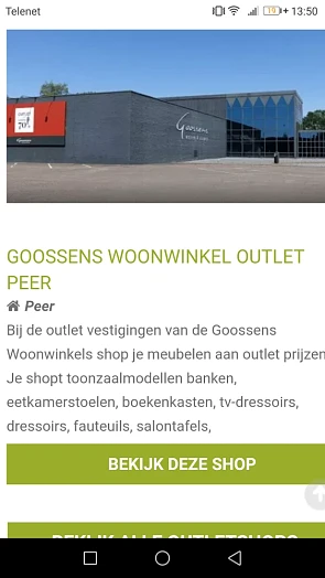 Outletmeubelwinkel v Goossens in Peer verkoop...