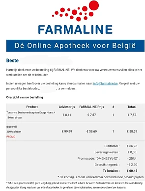 €47,95 bespaard bij farmaline. Biocondil adv...