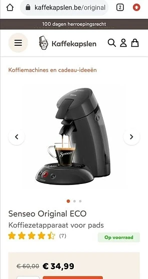 Zonet een nieuw senseo apparaat besteld via K...