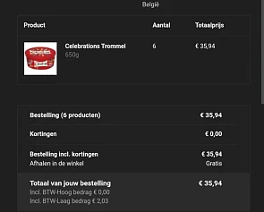 Celebrations 650gr aan 5,99 EUR bij kruidvat...