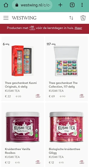 kusmi thee bij westwing.nl Voor kerst gelever...
