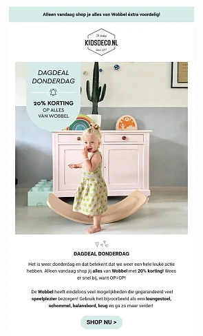 Bij kidsdeco.nl nu alles van Wobbel met 20% k...