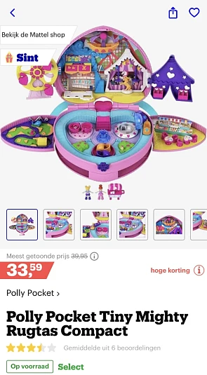Polly Pocket Tiny is Mighty Pretparkrugzak bi...