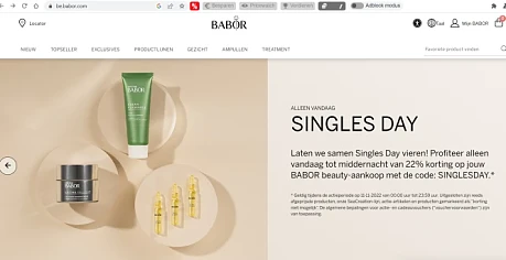 Enkel vandaag, 11/11/2022, korting van 22% op...
