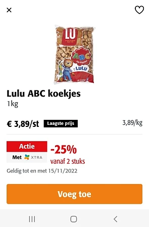 Colruyt lu abc koekjes slechts €3,89/stuk (re...