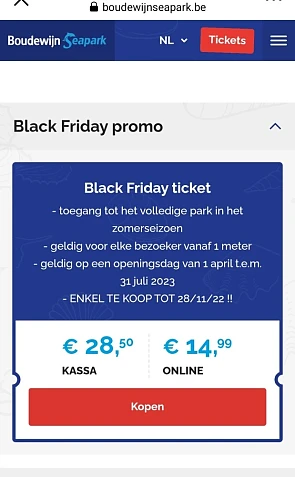 Black friday promo ticket Boudewijn seapark k...