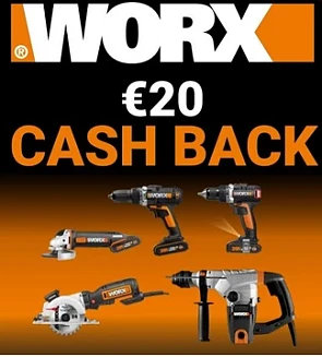 Worx € 20 WORX CASH BACK bij Brico https://w...