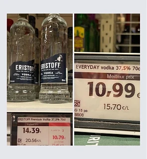 🚨 Eristoff Vodka koopje bij Colruyt 15,41€/L...