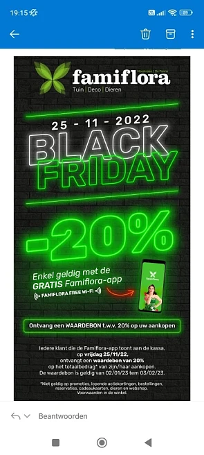 BLACK FRIDAY 2022 bij famiflora: Toon op vrij...