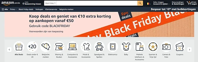 €10 Korting bij aankoop vanaf €50 aan Black f...