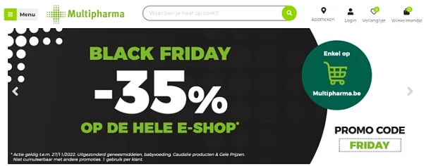 35% korting bij multipharma.be, uitgezonderd...