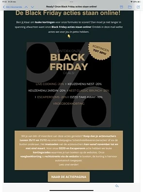 Koop dan je actievouchers tussen 25/11 en 11/...