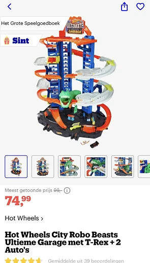 Hot Wheels City Robot T-Rex Ultieme Garage me...