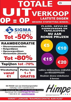 Totale uitverkoop wegens stopzetting winkel b...