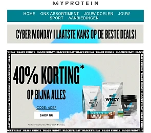 40% korting bij myprotein.be uitgezonderd op...
