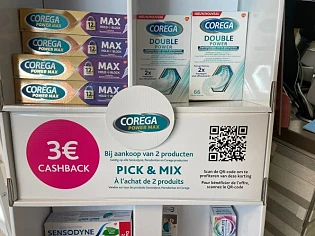 Cashback 3€ op deelnemende produkten (Corega,...