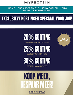20% korting bij aankoop vanaf €10; 25% kortin...