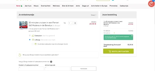 Aankoop bongo met kortingscode PJ-DEC22 van 6...